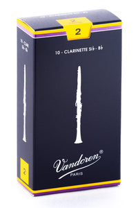 Vandoren B Flat Clarinet Reeds - TRADITIONAL - Gr 2.0 - Box of 10