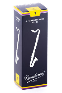 Vandoren Bass Clarinet Reeds - TRADITIONAL - Gr 1.0 - Box of 5