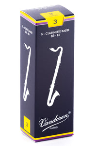 Vandoren Bass Clarinet Reeds - TRADITIONAL - Gr 3.0 - Box of 5
