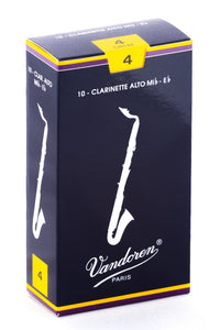 Vandoren Alto Clarinet Reeds - TRADITIONAL - Grade 4.0 - Box of 10