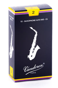 Vandoren Alto Sax Reeds - TRADITIONAL - Grade 2.0 - Box of 10