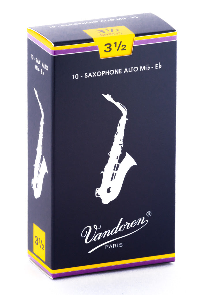 Vandoren Alto Sax Reeds - TRADITIONAL - Grade 3.5 - Box of 10